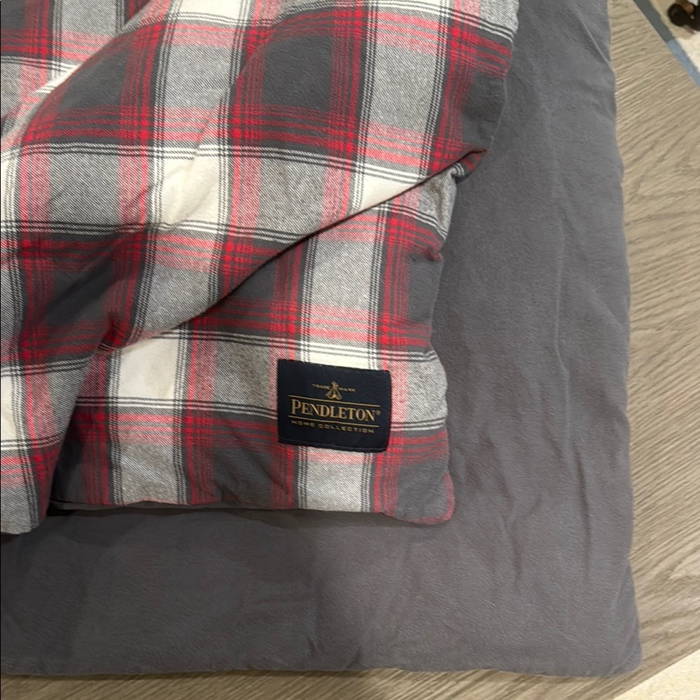 Pendleton Red and Gray Plaid Bedding Set